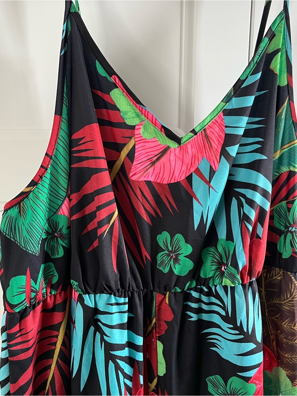 SHEIN Black Tropical Print One-Piece summer jumper size 3X